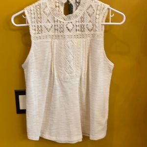Cream colored lace tank